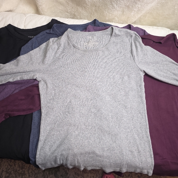 Time & Tru Long Sleeve Womans Shirt Bundle 8-Pack Size Large L 12-14 - Picture 5 of 14